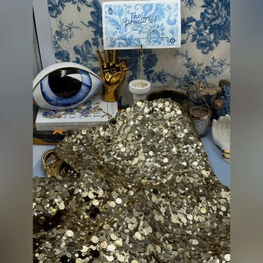 🆕 BRONX & BANCO 🧿 NWOT Farah Strapless Sequins Gown, Gold, Sz XS US 2 - Picture 11 of 14